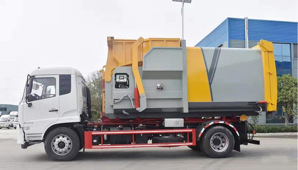 國六東風(fēng)天錦12方勾臂套臂垃圾車(chē)